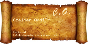 Czeider Omár névjegykártya